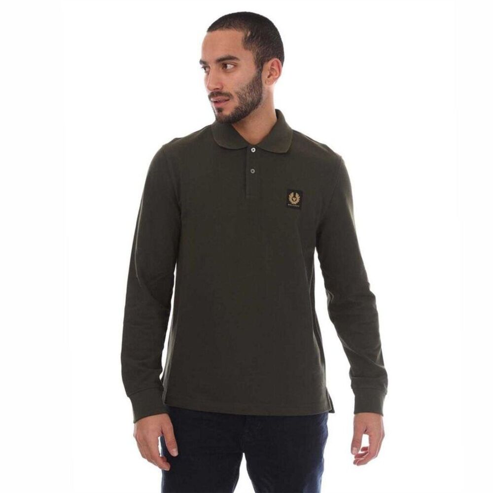 Belstaff Mens Long-Sleeved Polo Shirt / Green